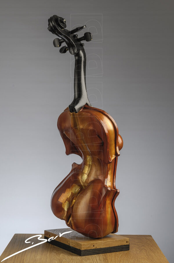 Boogie, a sculpture of a sexy, dancing violin